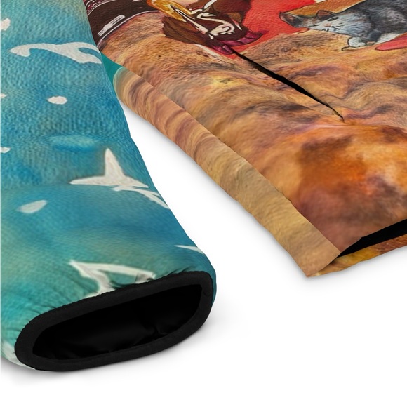 Vacation Vibes ALF (with Cat Sandwich) Retro Puffer - Alien Life Form Art Jacket - Picture 6 of 7